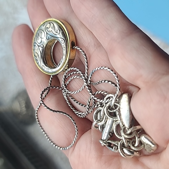 Brighton "ARIES Collection" Two-Tone Swarovski Crystal & Scrollwork Pendant Neck - Picture 13 of 15